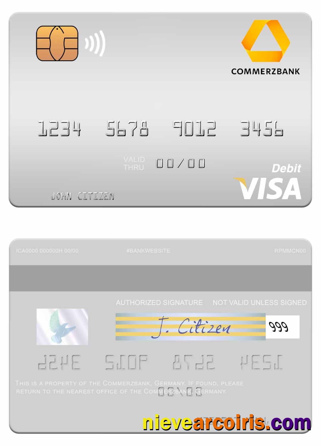 Germany Commerz Bank visa debit card